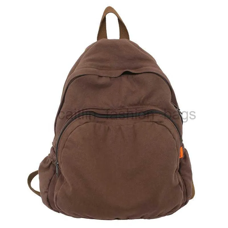 Backpack Youth Leisure Cotton Canvas School Book carino 2023 High Street Women Street Simple Travel Tex Tessuto Soft Daily Daily Caitlin_Fashion_Bags