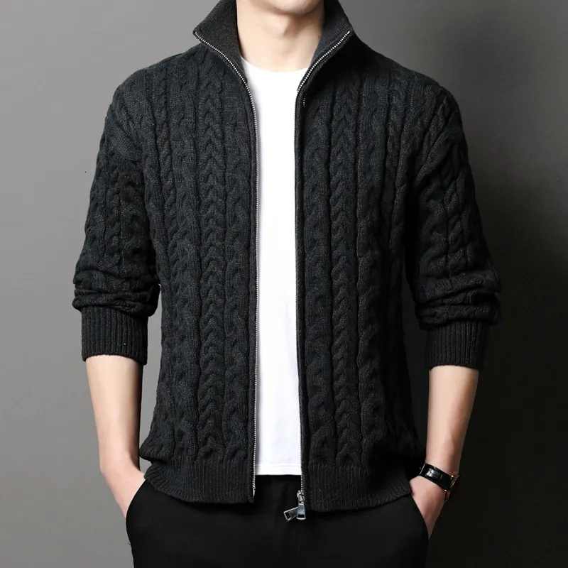 Mens thick top zip up cardigan