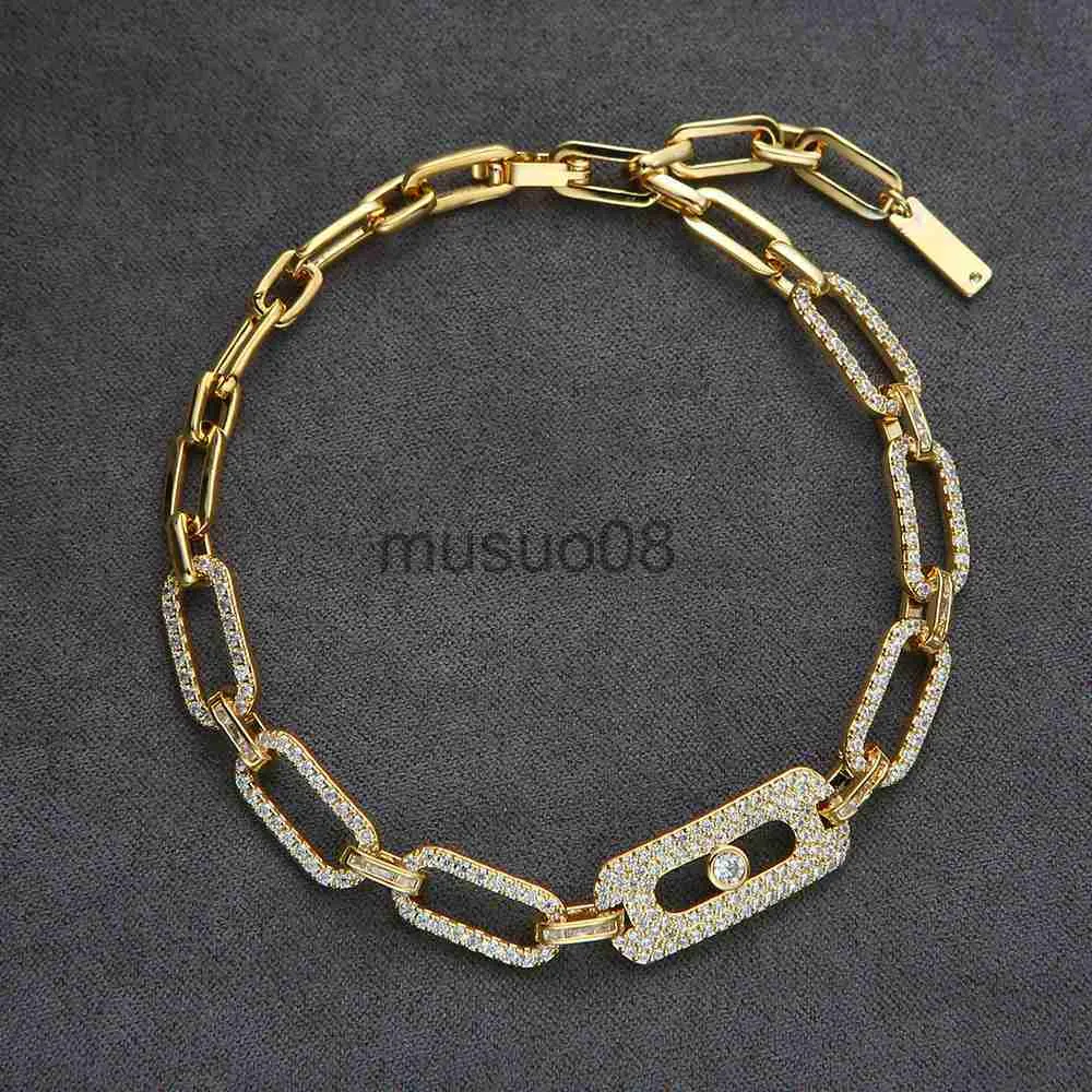 Bangle Luxury Square Link Chain Armelets Bangles Cubic Zircon CZ Vintage Bohemian Cuff Armband för kvinnor Femme Fashion Jewelry B086 J230819