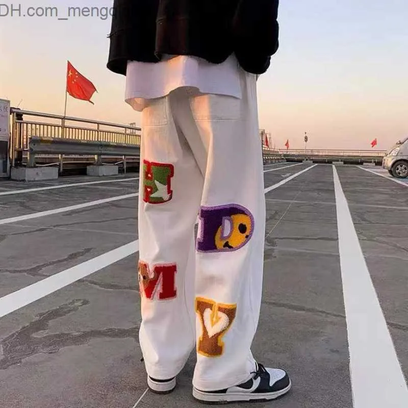 Mens Y2K Street Hip Hop Trend Loose Vintage Straight Jeans Mens Y2K Street Hip Hop Trend Loose Vintage Straight Jeans
