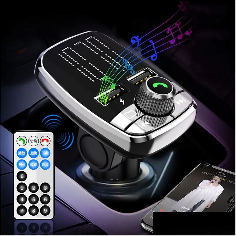 Andere Auto Electronics Jinserta Fernbedienung Car Kit MP3 Player Hands Bluetooth 5.0 FM Sender Dual USB -Ladegerät TF Flash Music Dhwex