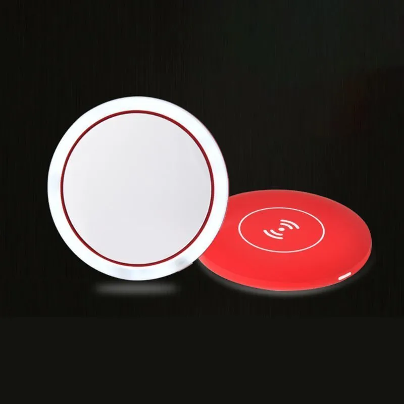 Compact Mirrors TY53 Wireless USB Charge LED Light Mini Circular Makeup Mirror Travel Cosmetic Mirror U2JD 230818