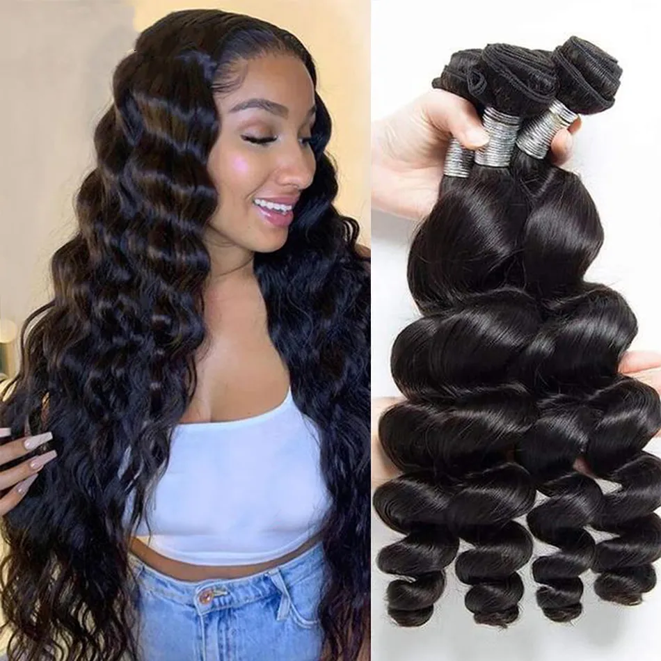 Brazilian Hair Weave Bundles: Raw, Remy, Human Hair Extensions Loose ...