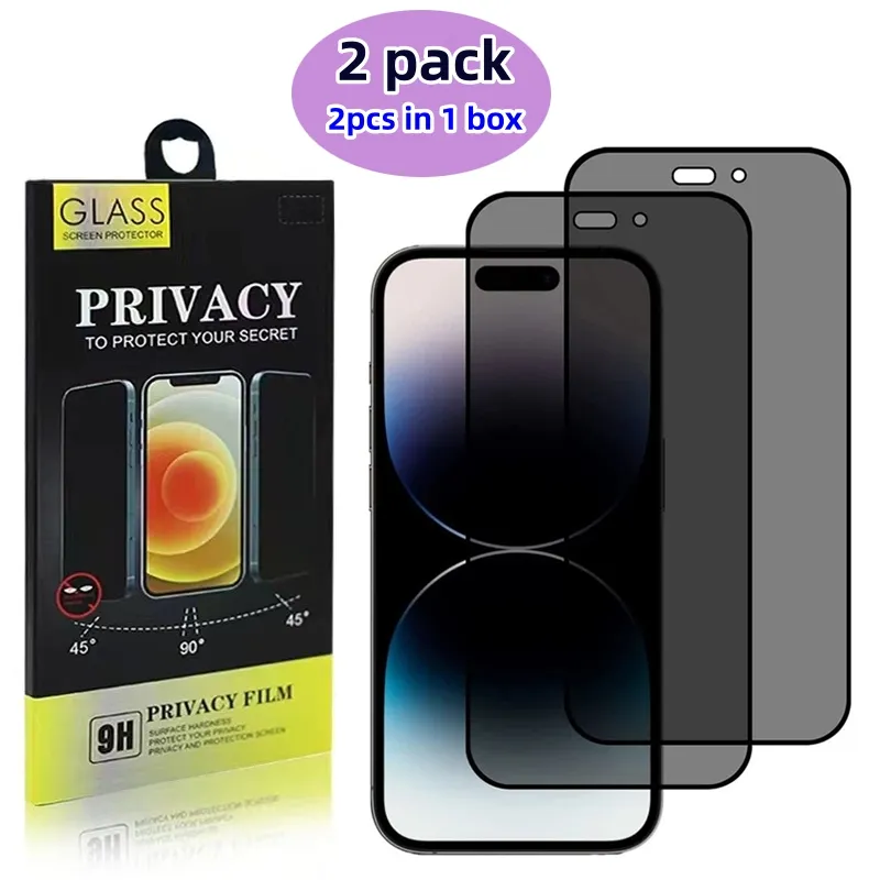 Privacy Tempered Glass Full Cover Glue Anti-Spy Phone Screen Protector for iPhone 17 16 15 14 13 12 11 Air Pro Max X XS XR 6 7 8 Plus Samsung A20 A30 from Cell Phone Screen Protectors - price 0.34