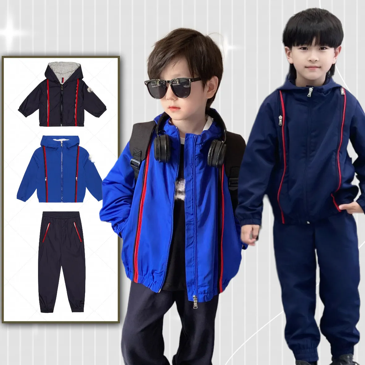 Cobertores Spot Spot M23 Autumn e Winter Zipper Design Navy Blue Sapphire Blue Jacket 230818