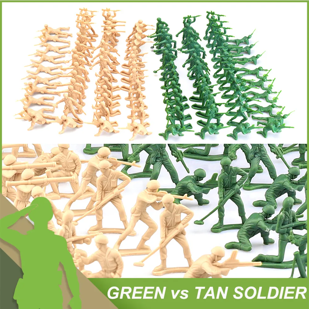 Action Toy Figures Viikondo Army Men Toy Soldier Military Playset Epic WWII US German Battle Cowboy Indian Action Figure Model Wargame Gift for Boy 230818