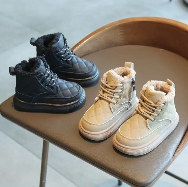 Baskets d'hiver en coton pour enfants, chaussures chaudes en