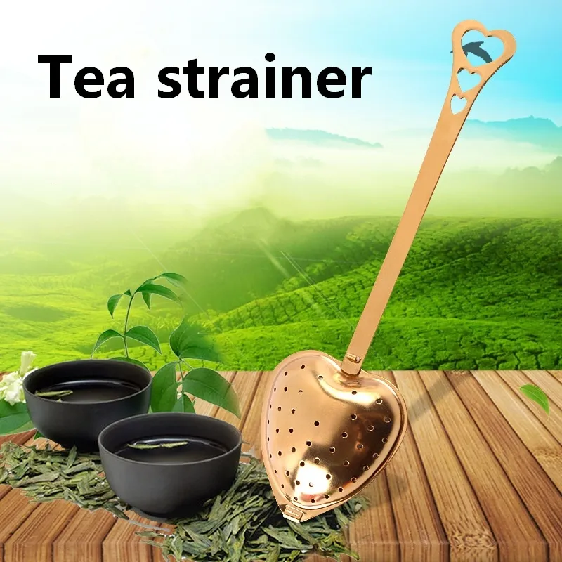 مصافي شاي على شكل قلب من الفولاذ المقاوم للصدأ توابل مرشح العشبية ملحقات الشاي أدوات الشاي القابلة لإعادة الاستخدام
