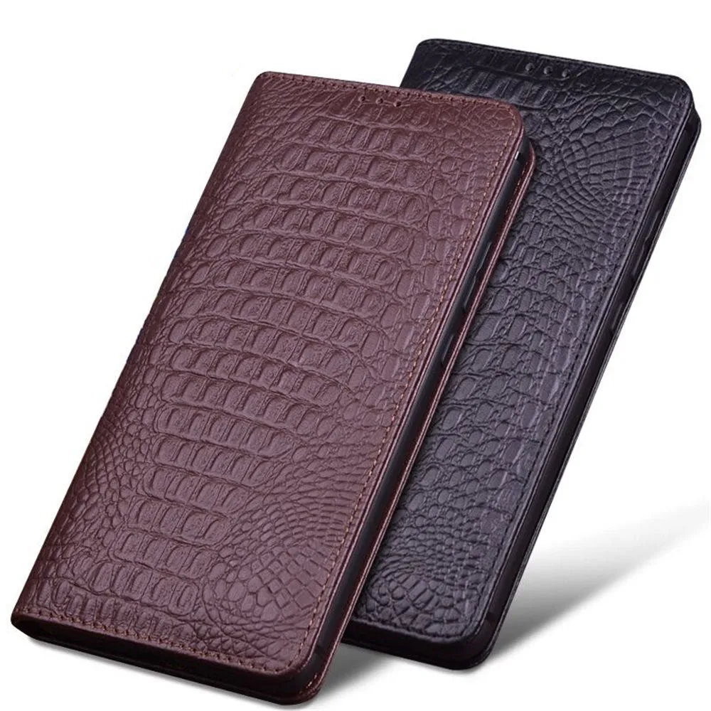 Echtes Leder -Krokodil -Flip -Koffer für Meizu 20 Pro/20 Magnetic Retro Business Full Cover