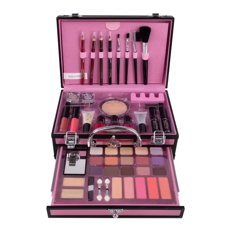 Kit de maquillage tout-en-un de luxe pour filles - Comprend un fard à paupières, un fard à joues, un rouge à lèvres et plus encore - Cadeau parfait pour la fête des mères