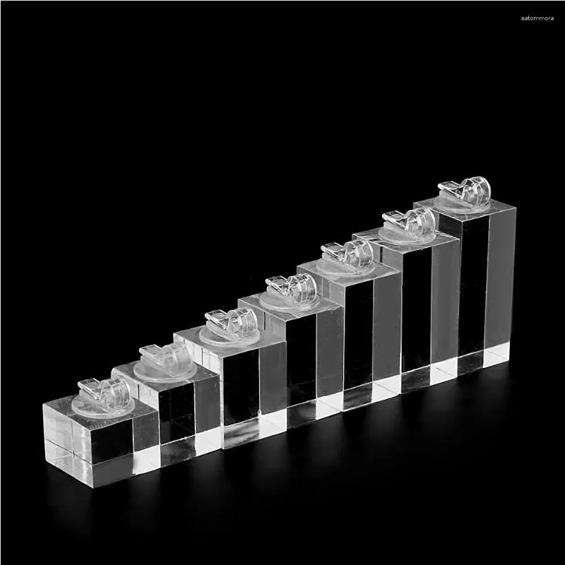 Smycken påsar 7st olika höjd akryl display stand ring mässa utställning po prop