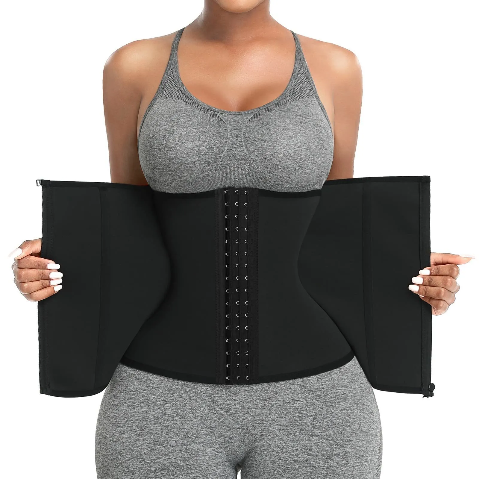 Sure You Like Spanex Waist Trainer Women Body Shaper Underbust Corset  Slimming Lose Weight Trimmer Belt Cincher Fajas Sh size L Color Black