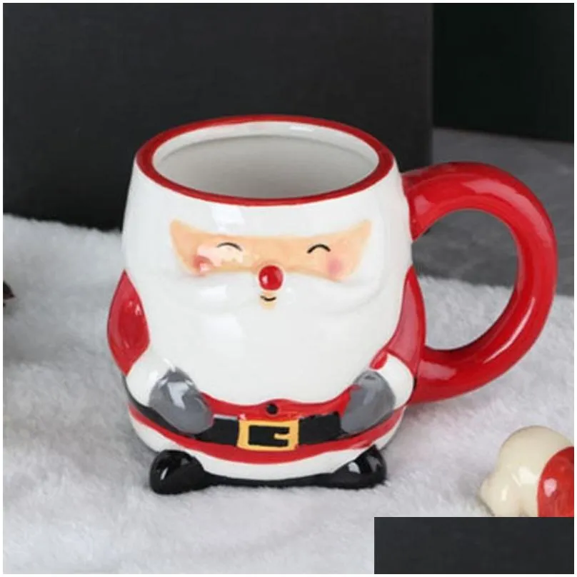 Christmas Ceramic Tea Mugs 3D Gingerbread Man Mug Milk Coffee Water Cup Mugs