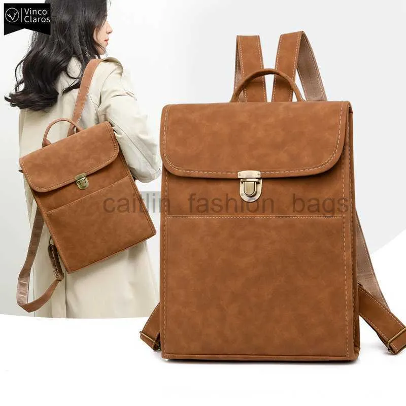 sac à dos VC cuir souple de haute qualité pour femmes Voyage de designer de luxe simple Sac pour ordinateur portable pour femmes caitlin_fashion_bags