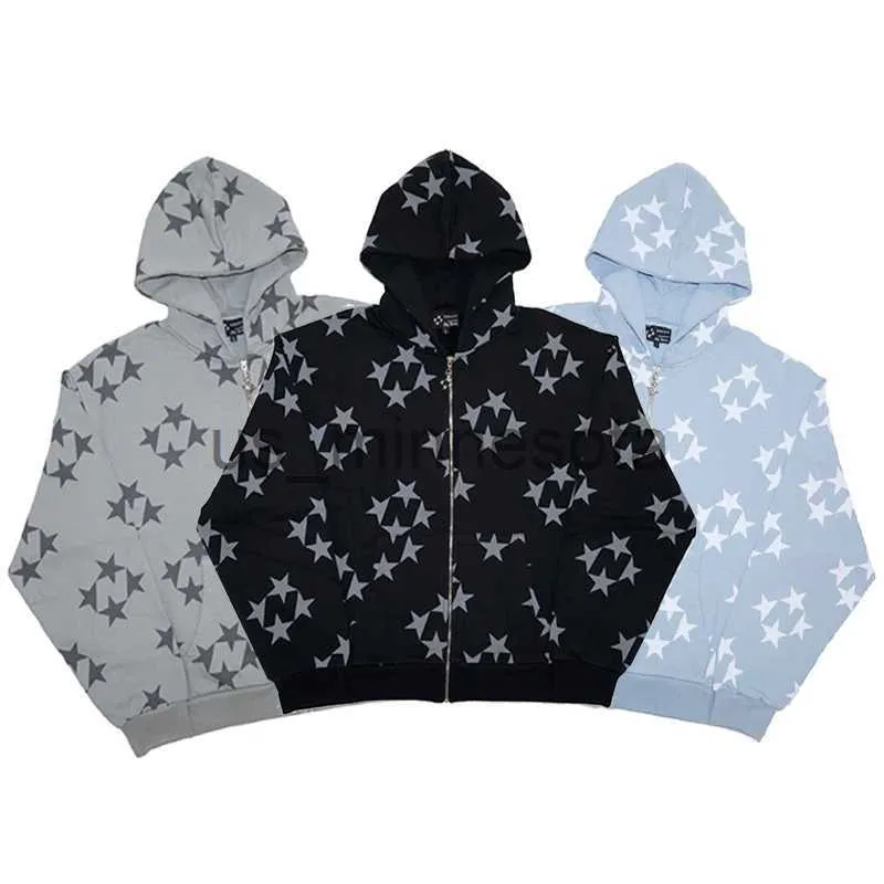 Felpa con cappuccio da uomo con felpa con cappuccio y2k uomo felpa con cappuccio harajuku fenta scorsa star pattern con cappuccio di moda oversize fashion streetwear uomini stili giacca punk goth j230818