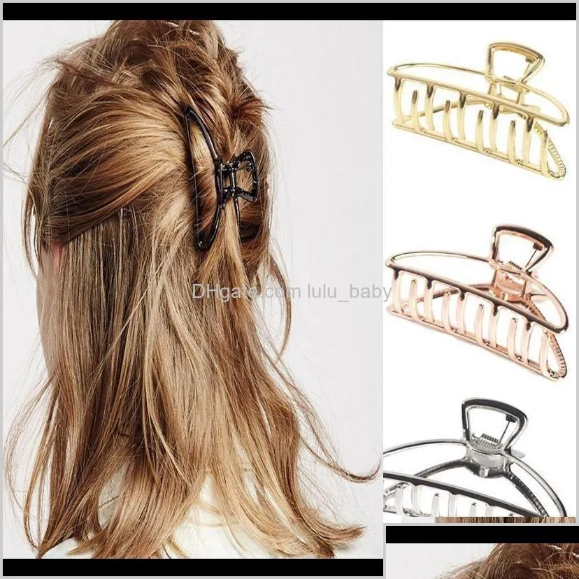 Pinces à cheveux femmes filles pinces à griffes géométriques pince en forme de lune de crabe pinces accessoires de couleur unie épingle à cheveux Largemini taille Wkror Ehzip Dro Dhfen