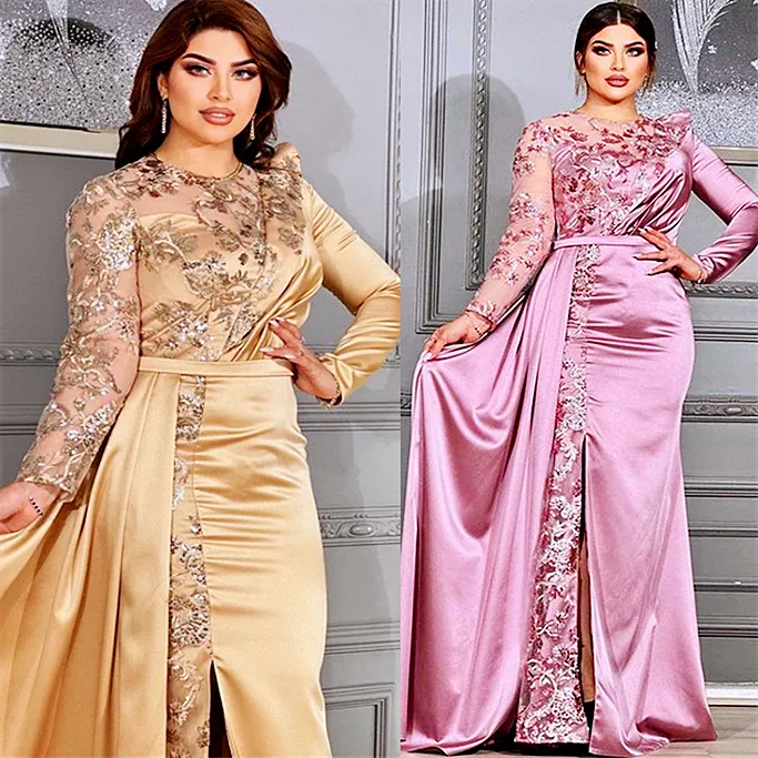 Aout 2023 Aso Ebi dentelle sirene robe de bal satin sexy soiree formelle fete deuxieme reception anniversaire robes de fiancailles robes robe de