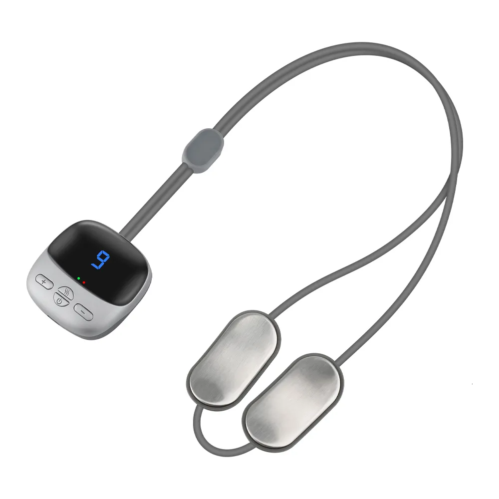 Другие массажные предметы портативные электрические шеи массажер Deens EMS двойной импульс сжимайте умное плечо для шейки для облегчения боли в позвоночнике, 230818