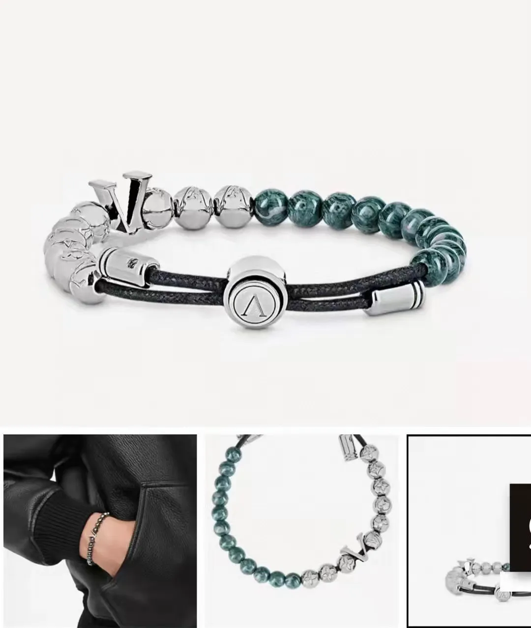 Bracelet perlé bracelet en acier titane couple bracelets à breloques pour femmes bijoux de luxe pour hommes sans cadeau Saint Valentin Noël