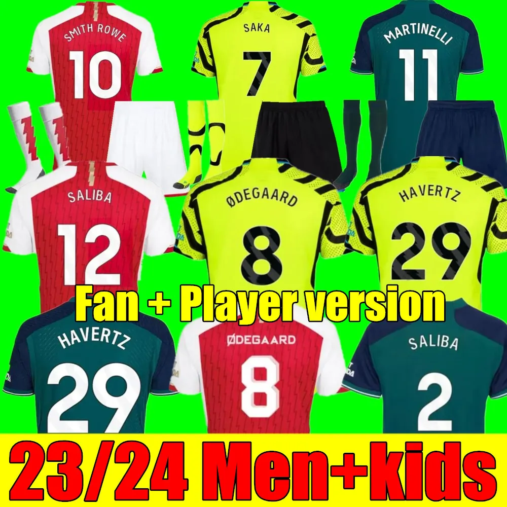 Nouveaux maillots de football 23 24 SMITH ROWE SAKA Fans Player MARTINELLI 2023 2024 maillot de football Homme Kit enfants ODEGAARD Nketiah G.JESUS FABIO ARSen ZINCHENKO JORGINHO