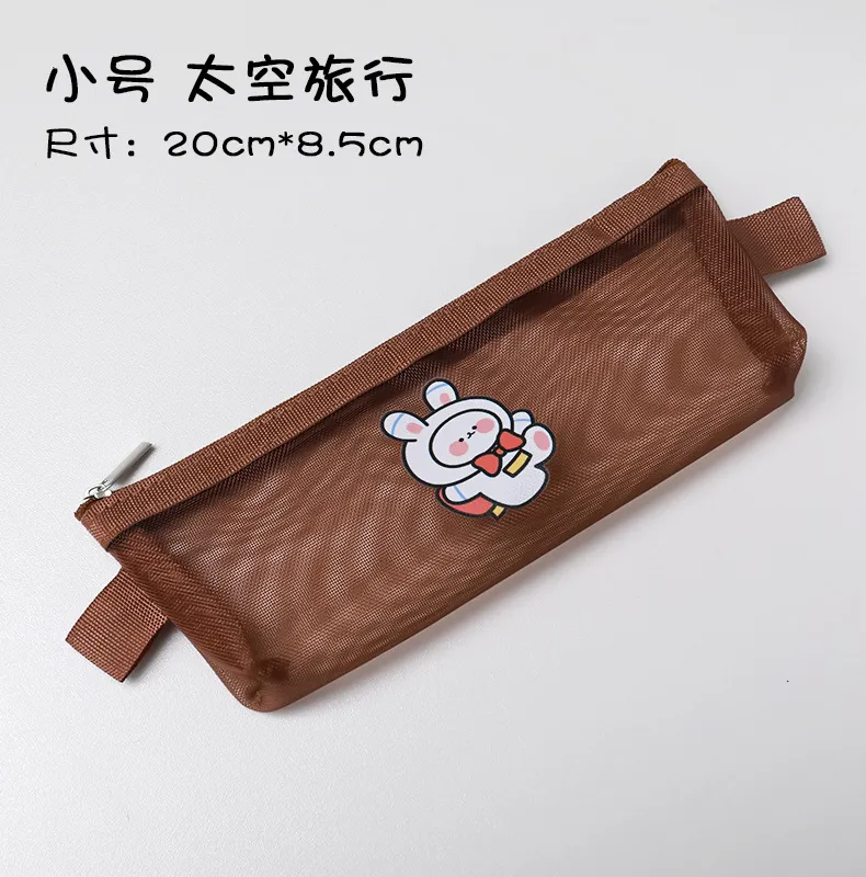 Wholesale Transparent Mesh Cute Transparent Pencil Pouch Cartoon Cute Bear  Brown Large Capacity Stationery Storage Case School Supplies From Paronas,  $6.05