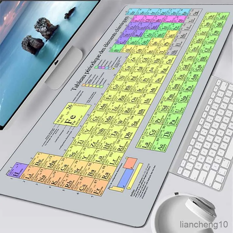 Muisblokken Polspol Periodiek systeem met elementen Mouse pad gaming toetsenbord muis matten kantoor computer mausepad mousepad xxl bureaumat r230819