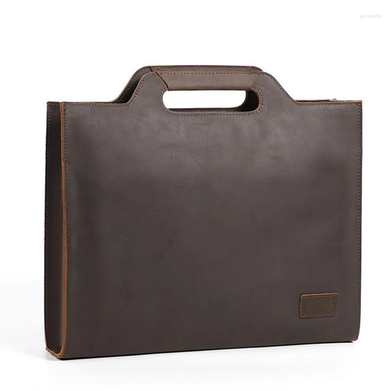 Briefcases Sbirds Thick Leather Black Briefcase For Men Male Busienss Document Bag A4 Size Handbag Slim Men's Messenger