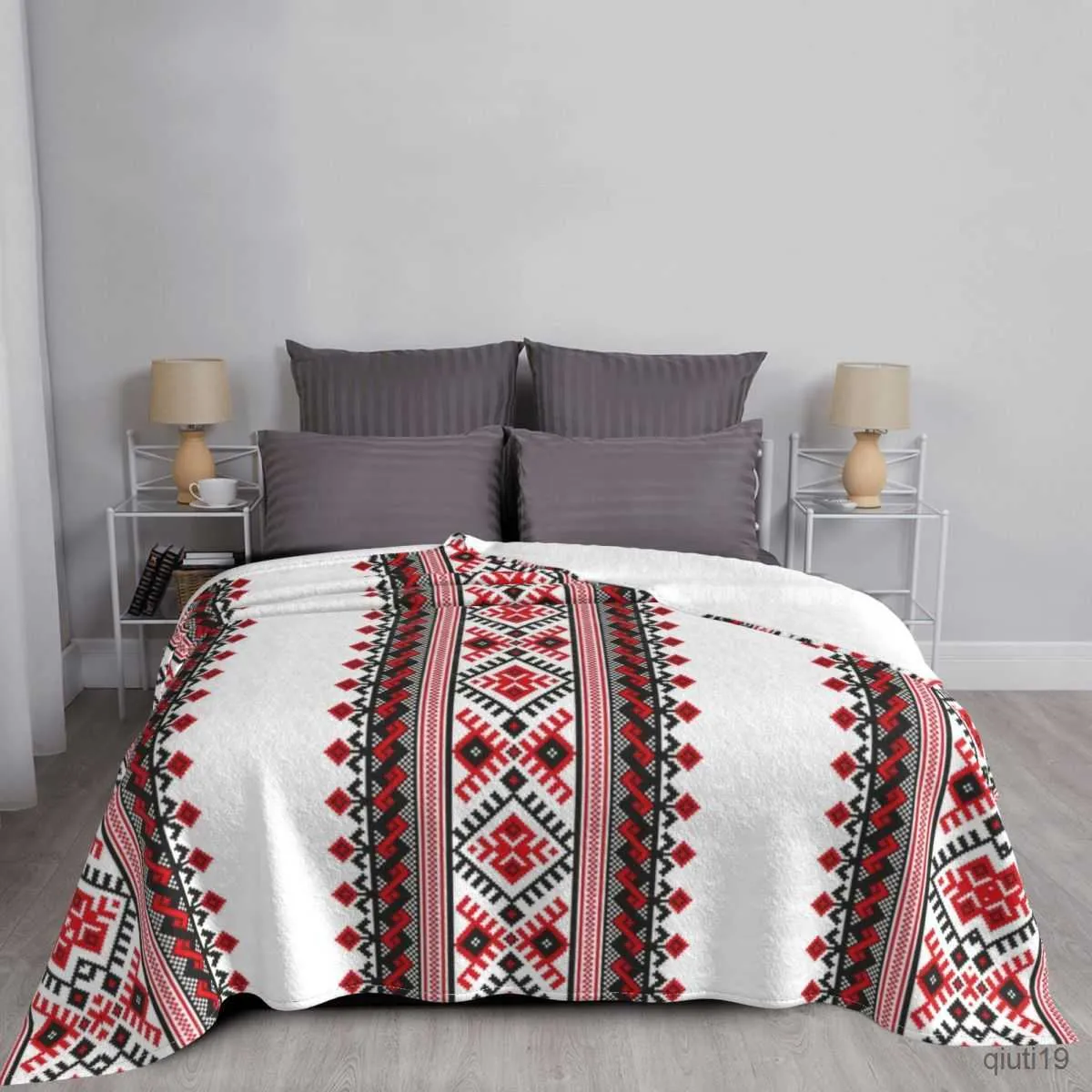 Cobertores de bordado impresso Cobertores de flanela quente cobertor de arremesso geométrico para a cama Tapete de viagem R230819