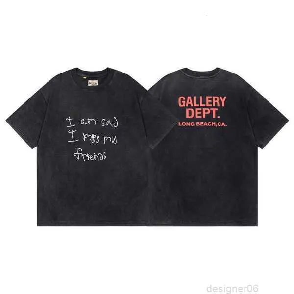 Lettera di camicia hip-hop da uomo Old T Dept Gallery Shirts Shils-Ink 2023 Street Oversize Short Short Maniche CPU4 5PC35