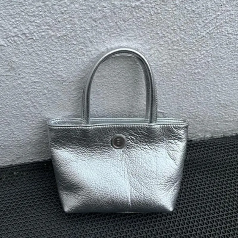 Duffel Çantalar Elmsk Moda Blogger Retro Patent Deri Lychee Grain Üst Katman Elde Taşınması Cowhide Messenger Çantası Mini Tote Kadın