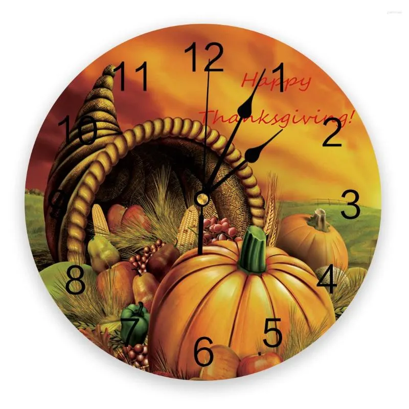 Orologi da parete Giorno del Ringraziamento Orologio moderno di zucca per decorazione per ufficio casa soggiorno decorazioni da bagno ago per orologio appeso