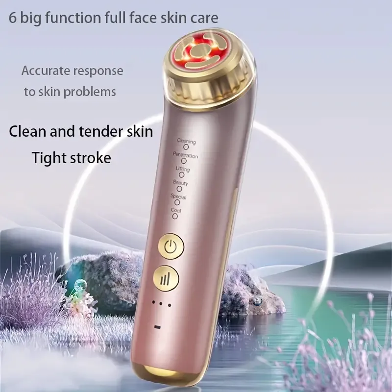 Deep Skin Care Beauty Instrument Home Decree Pattern Lifting Firming Face RF Instrument Skin Rejuvenation Three-color Phototherapy Cleaning Lifting Firming