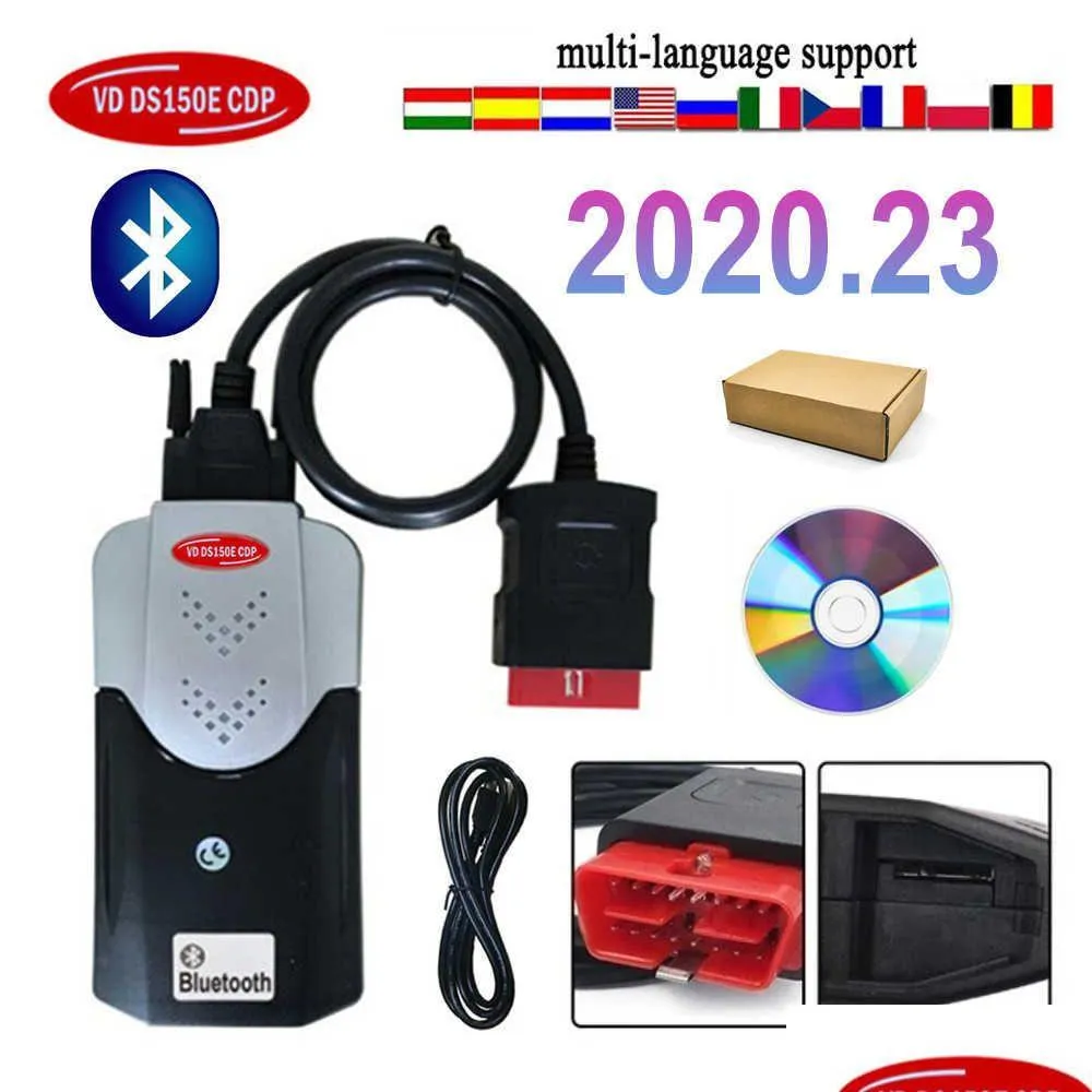 자동차 수리 키트 동기 2022 도구 최신 스캐너 VD150E CDP VCI TCS Bluetooth for TNESF Delphis ORPDC OBD2 자동차 트럭 진단 DHSWO