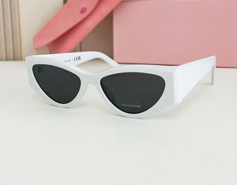 고양이 눈 선글라스 06y 흰색 회색 렌즈 여성 안경 Sunnies Gafas de Sol Designer Sunglasses Shades occhiali da Sole UV400 보호 안경