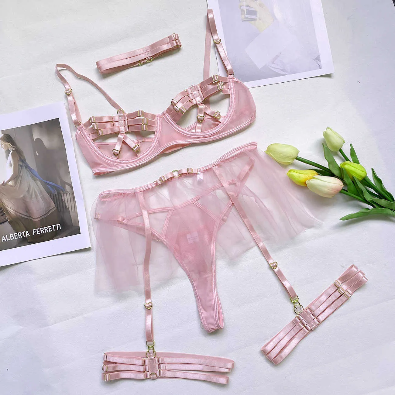 Sexy Set Lingerie Porn Sissy Intimate Sexy Hot Hollow... From Analtoys,  $17.35