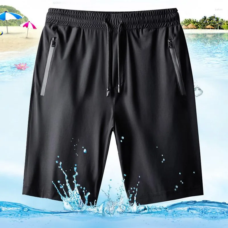 Shorts masculinos m-5xl verão solto driria rápida tipos de gelo calça de seda de gelo Sorto Ultra-Tin mes Runnin Fitness