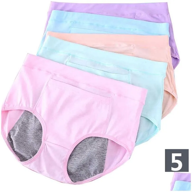 Kadın Panties Feilibin 5pcs/Lot Sızıntı Kanıtı Menstrüel Dönem Kadınların iç çamaşırı fizyolojik pantolon sağlıklı pamuk sorunsuz bayanlar dro dh4co