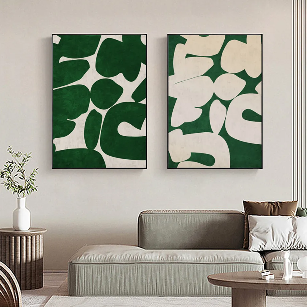 Andra evenemangsfest levererar abstrakt modern grön saftkonst canvas målning nordiska bruna affischer och tryck väggbilder för vardagsrum hem dekor 230818