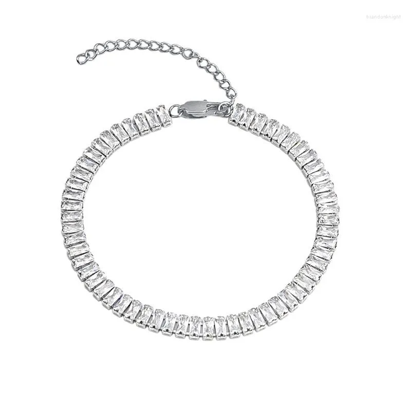 Chaînes Titane Acier Électrolytique Zircon Incrusté Collier Bracelet Ensemble Saint Valentin Noël Idée De Mariage Cadeau D'anniversaire