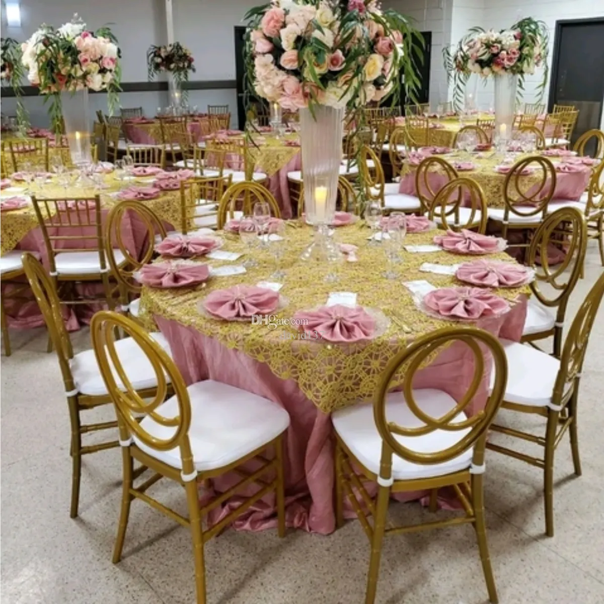 Chaises de mariage de luxe or pour la réception de mariage chaise de banquet d'hôtel hôtel empilant des chaises de Phoenix de mariage d'or à vendre