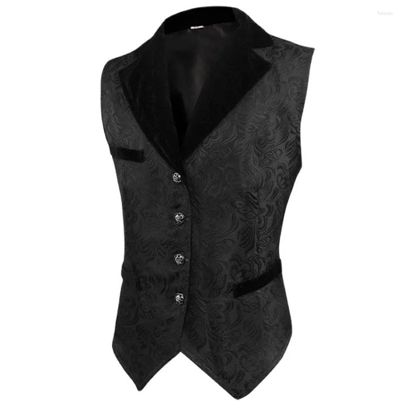 Men's Vests 2023 Medieval Gothic Waistcoat Steampunk Men Vest Jacquard Single Breasted Mens Suit Victorian Gilet Homme Dress Up Tops