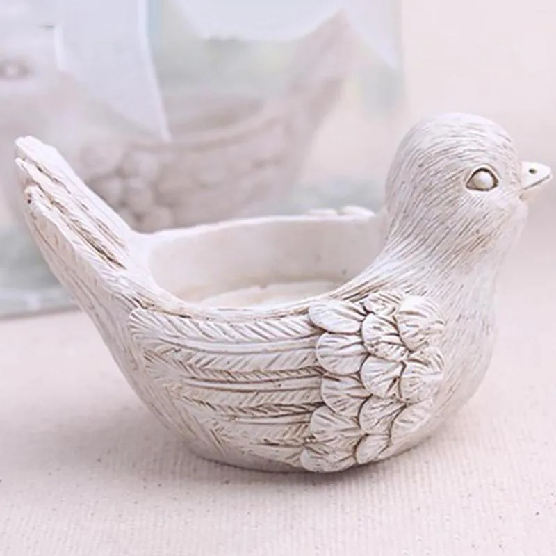 Candle Holders 1/2/4PCS White Bird Holder Vintage European Candlestick Tea Light Home Decoration Creative Resin Table Ornaments