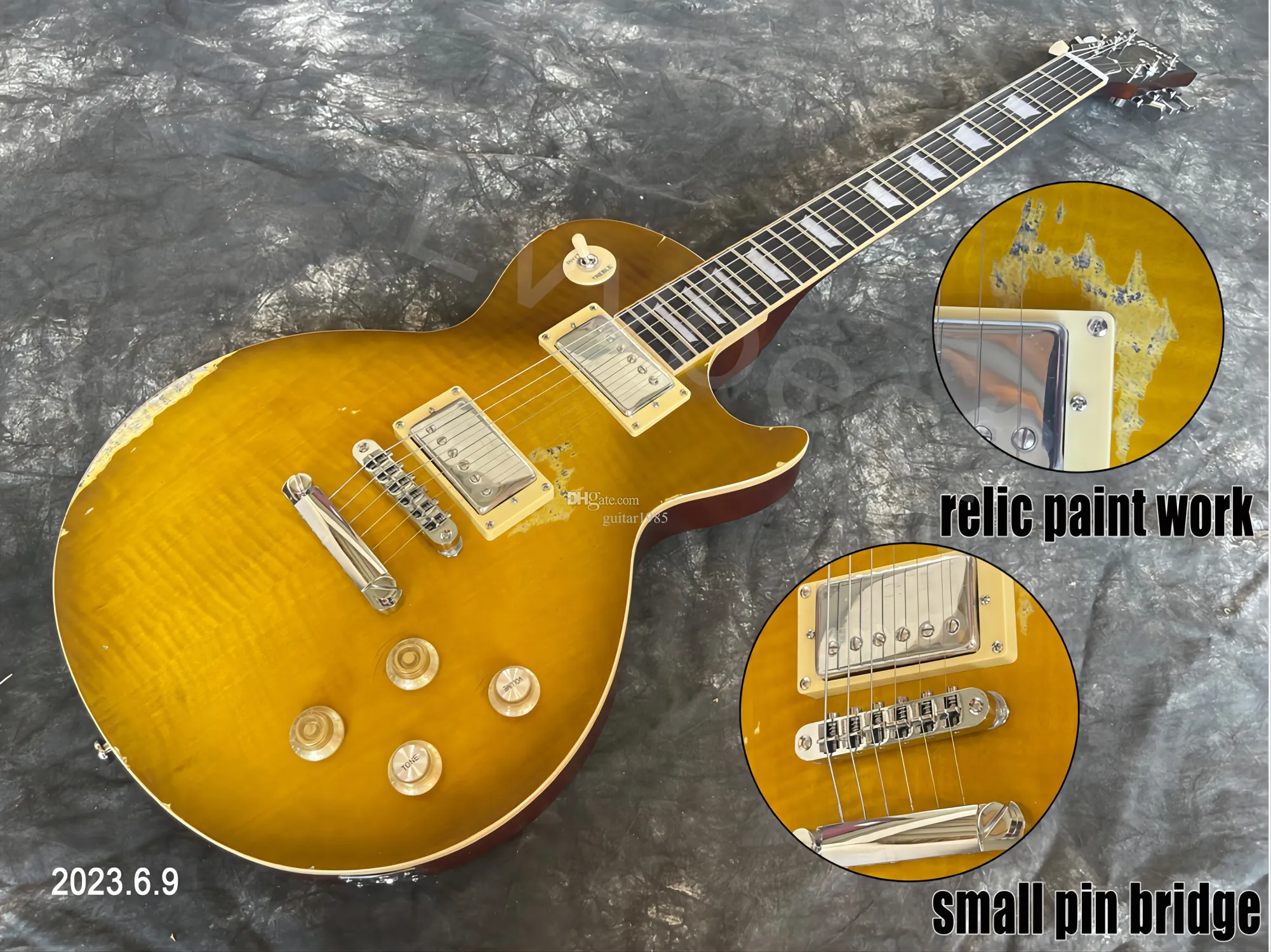 One Piece Mahogany Electric Guitar, Body And Neck, Fret Nibs, Small