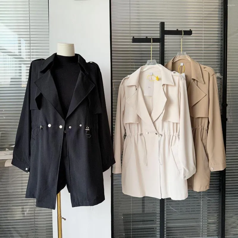Trench feminina casacos y2k estilo vintage viajante de manga longa Casa