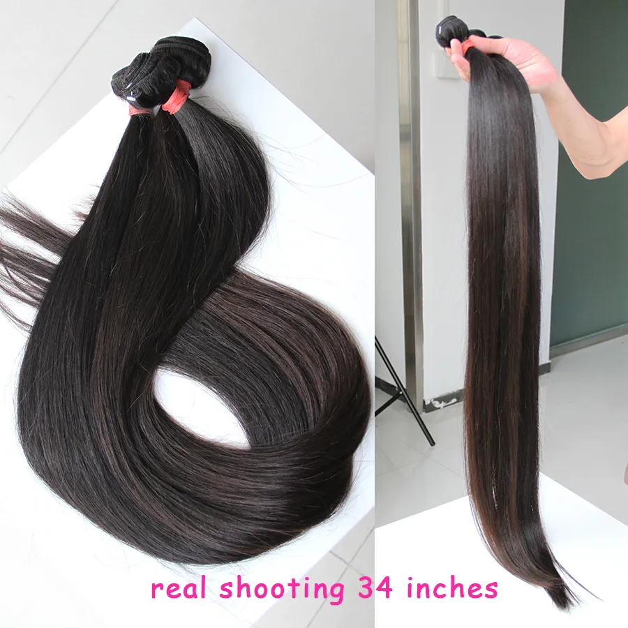 Cabelo brasileiro Teca de cabelo Humano Facotes 1 3 4 Pacacos de osso Pacacos retos 28 Extensões de cabelo virgem Remy Remy Remy