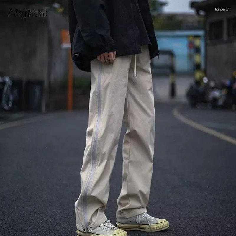 Pantalon homme décontracté hommes solide tout match Harajuku Style japonais haute rue hommes pantalon Hip-hop ample Chic automne collège
