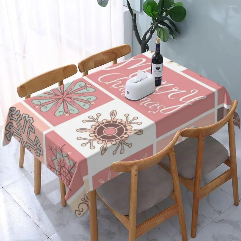 Tale da mesa Pink Feliz Natal Christmas Retangular House Dining Room Tap