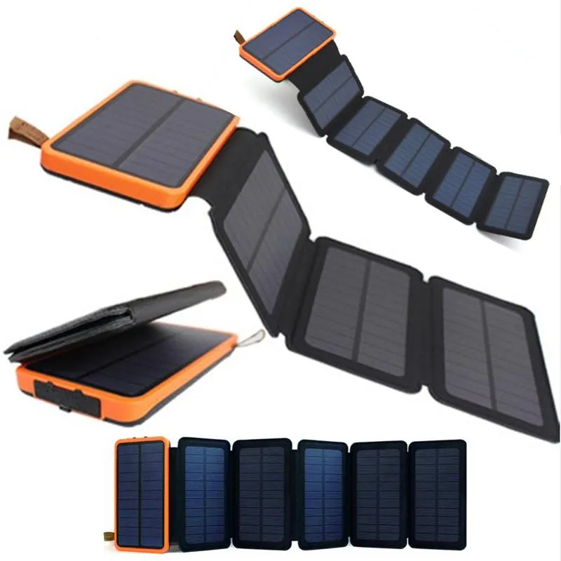 Espetos kernuap dobrável painel solar 12w 10w bateria de energia 30000mah max célula solar universal telefones power bank carregador ao ar livre externo