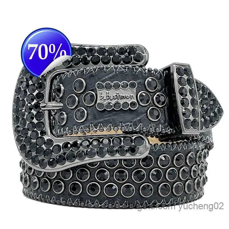 1Men 2023 Women BB Simon Belt Luxe Designer Belt Retro Naald gesp gordels 20 Kleur Crystal Diamond Yucheng02Ll