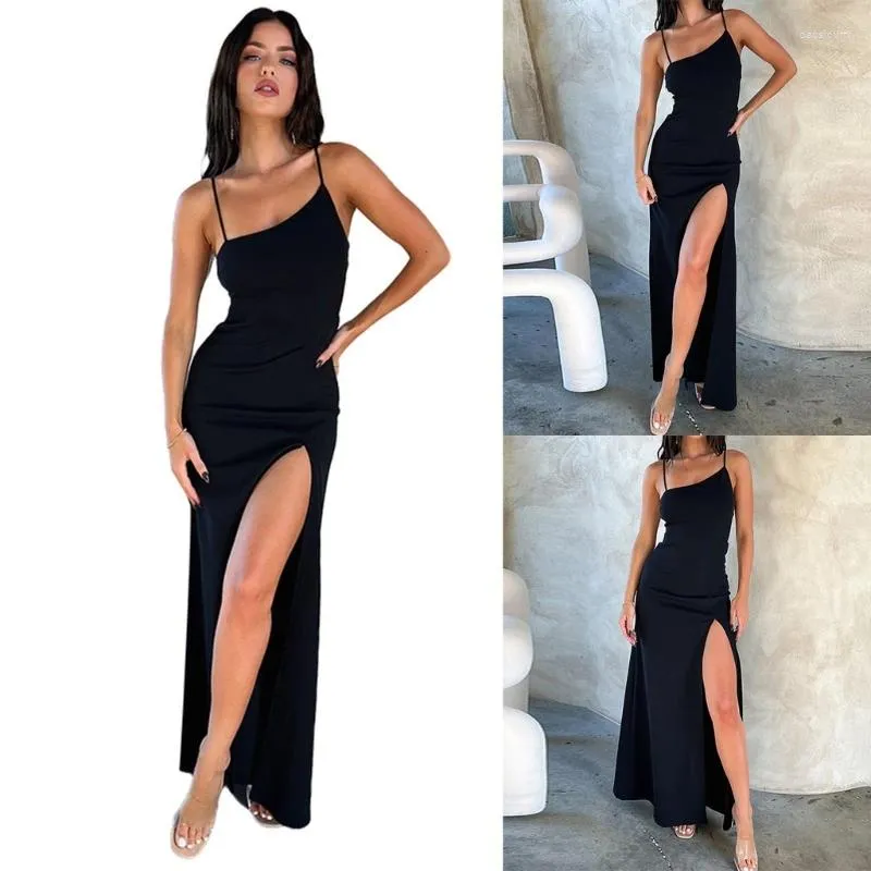 Casual Dresses Womens Prom Summer Side Slit Hem Knee Length Bodycon Maxi Dress Cocktail Party Long
